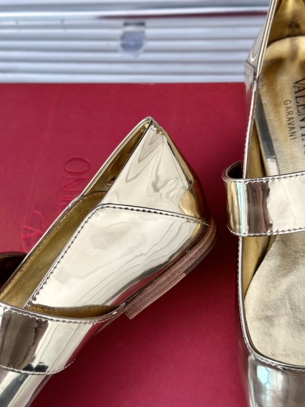 Valentino - Vlogo Locker Mary-Jane Ballerina in Mirrored Calfskin