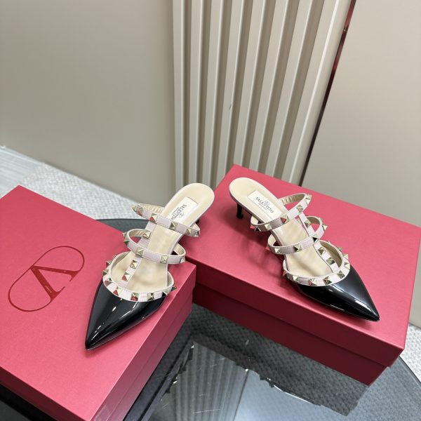 Valentino - Rockstud Patent-Leather Mule