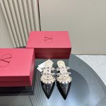 Valentino - Rockstud Patent-Leather Mule