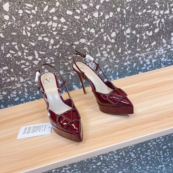 Valentino - Vlogo Signature Calfskin Slingback Platform Pump 120mm
