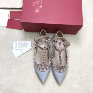 Valentino - Rockstud Leather Ballerina Shoes