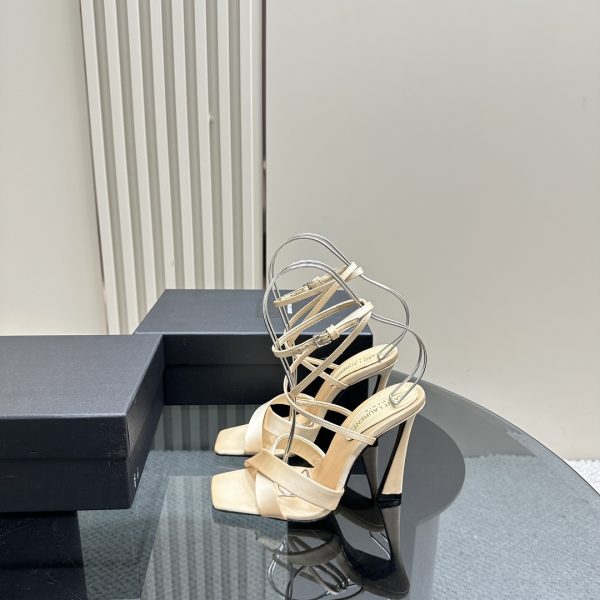 YSL - Corinne Sandals in Satin Crepe