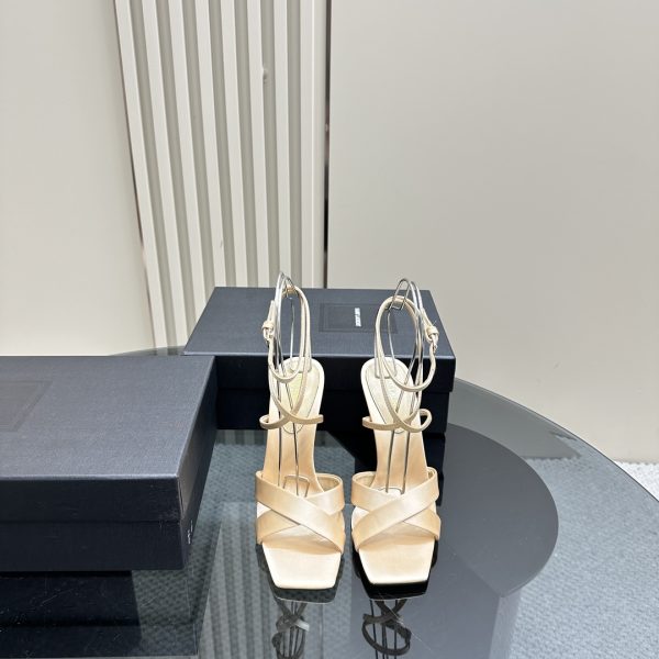 YSL - Corinne Sandals in Satin Crepe