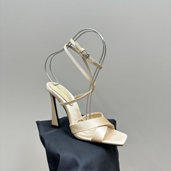 YSL - Corinne Sandals in Satin Crepe