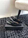 YSL - Babylone Slingback Flats in Satin Crepe