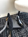 YSL - Babylone Slingback Flats in Satin Crepe