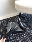 YSL - Babylone Slingback Flats in Satin Crepe