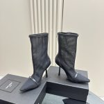 YSL - 115mm Oxalis Mesh Pointed Boots