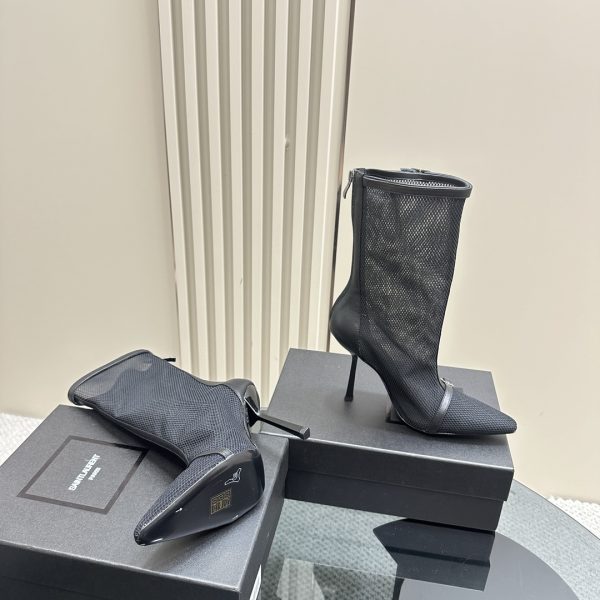YSL - 115mm Oxalis Mesh Pointed Boots