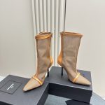 YSL - 115mm Oxalis Mesh Pointed Boots