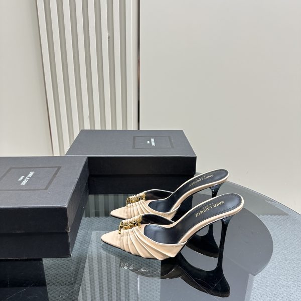 YSL - Babylone 90 Leather Mules