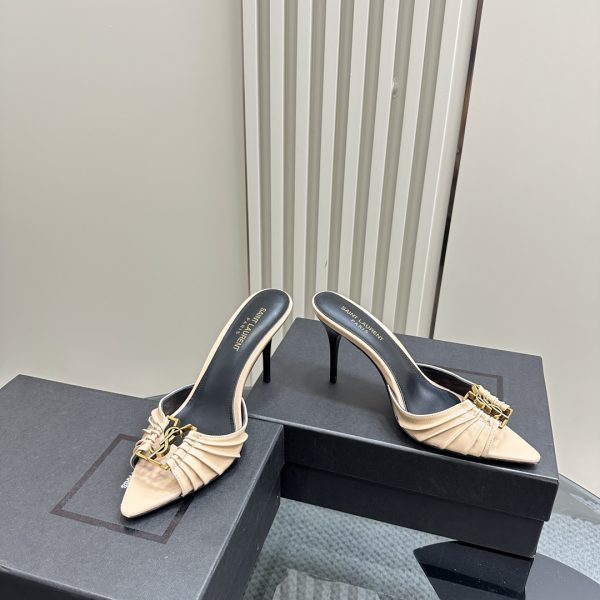 YSL - Babylone 90 Leather Mules