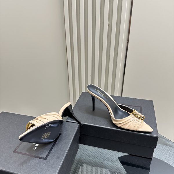 YSL - Babylone 90 Leather Mules