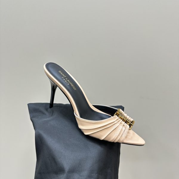 YSL - Babylone 90 Leather Mules