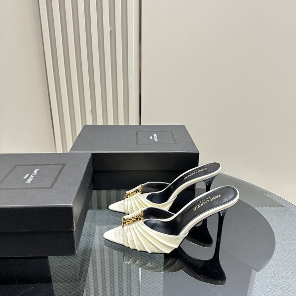 YSL - Babylone 90 Leather Mules