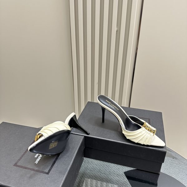 YSL - Babylone 90 Leather Mules