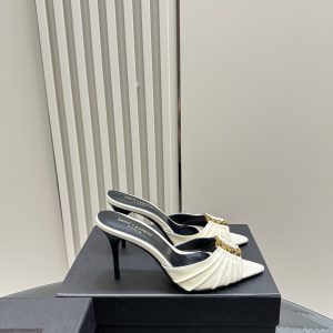 YSL - Babylone 90 Leather Mules