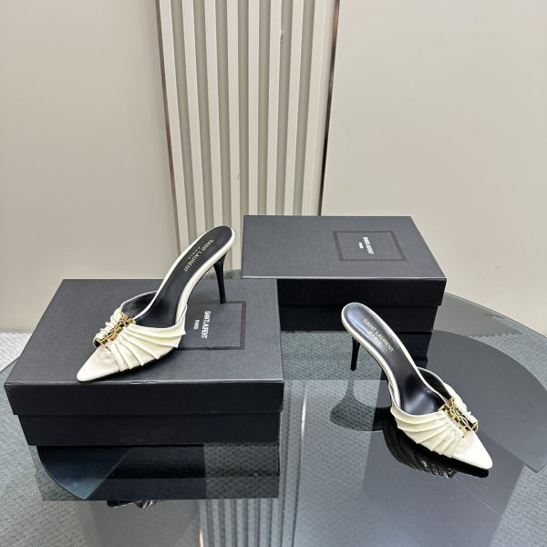 YSL - Babylone 90 Leather Mules