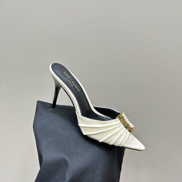 YSL - Babylone 90 Leather Mules