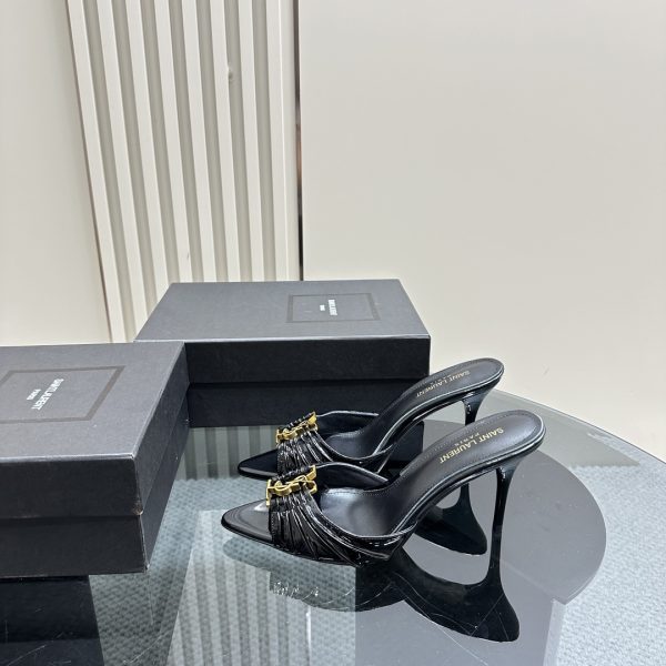YSL - Babylone 90 Leather Mules