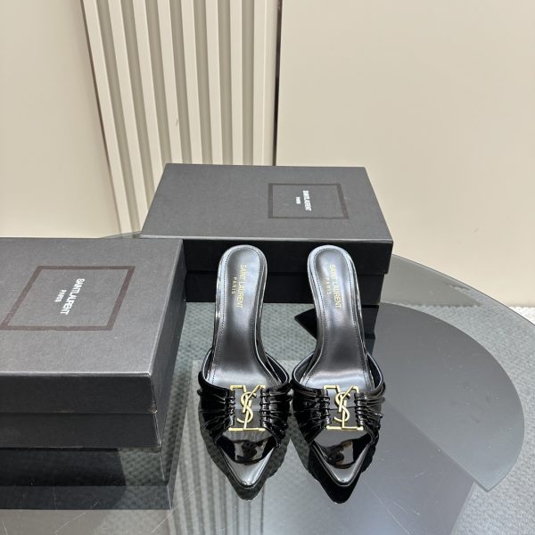 YSL - Babylone 90 Leather Mules