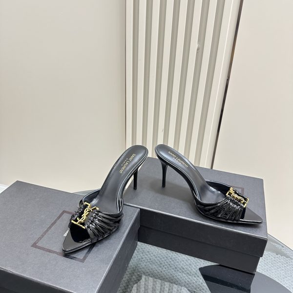 YSL - Babylone 90 Leather Mules