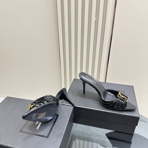 YSL - Babylone 90 Leather Mules