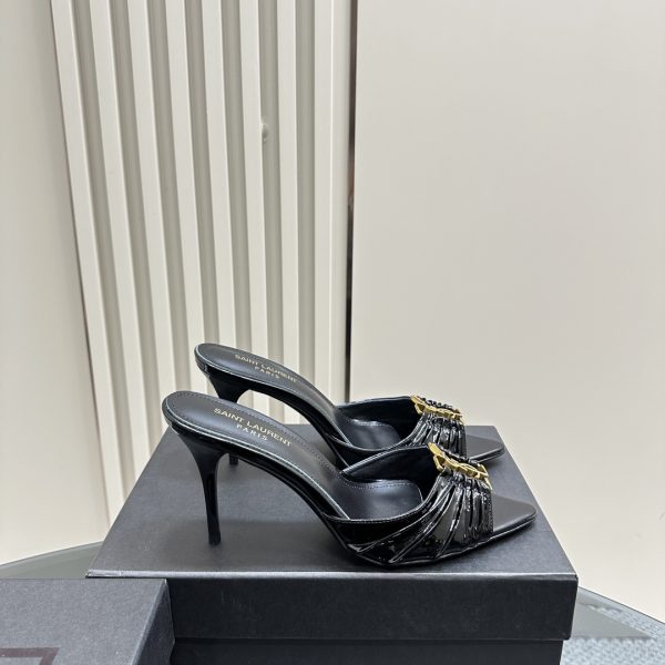YSL - Babylone 90 Leather Mules