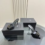 YSL - Babylone 90 Leather Mules