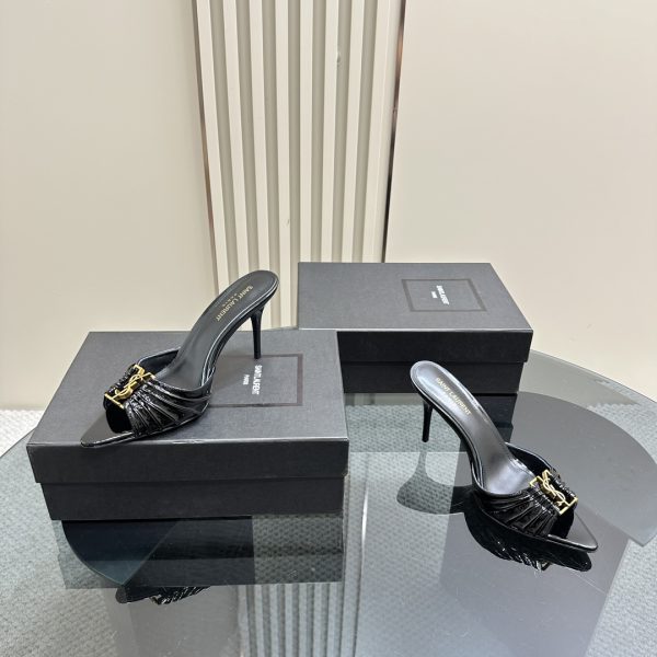 YSL - Babylone 90 Leather Mules