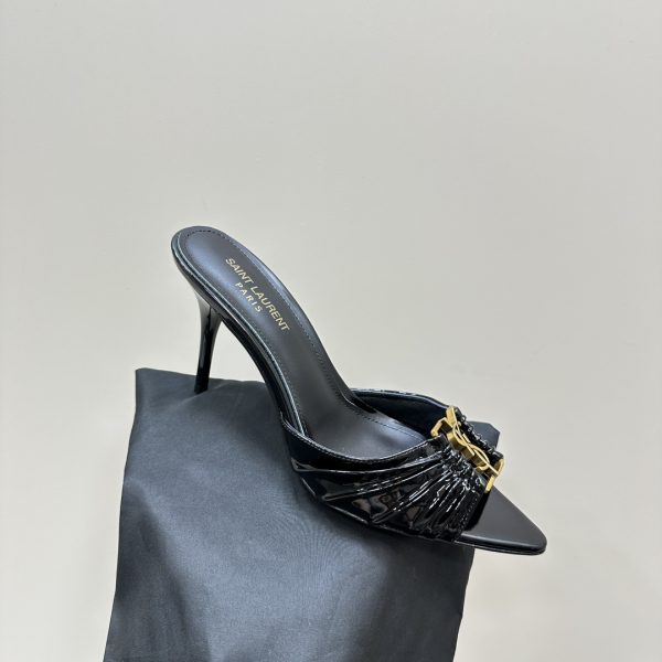 YSL - Babylone 90 Leather Mules