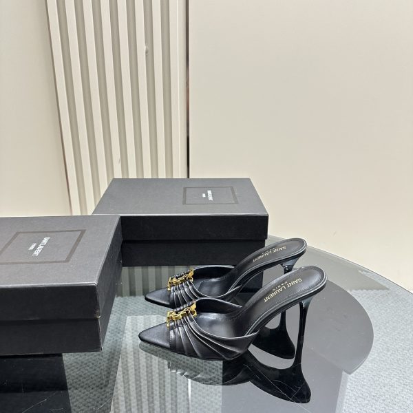YSL - Babylone 90 Leather Mules