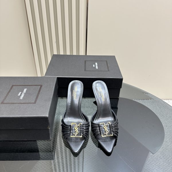 YSL - Babylone 90 Leather Mules