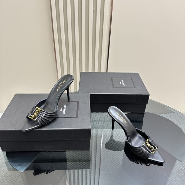 YSL - Babylone 90 Leather Mules