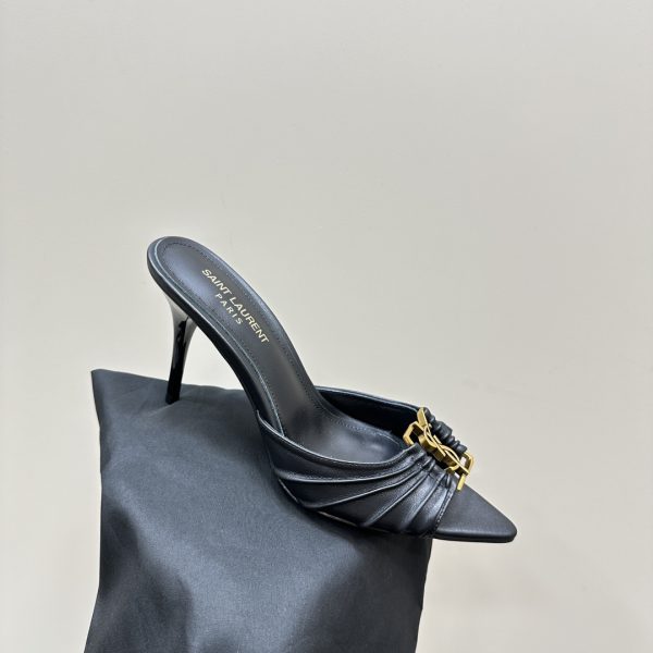YSL - Babylone 90 Leather Mules