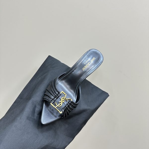 YSL - Babylone 90 Leather Mules