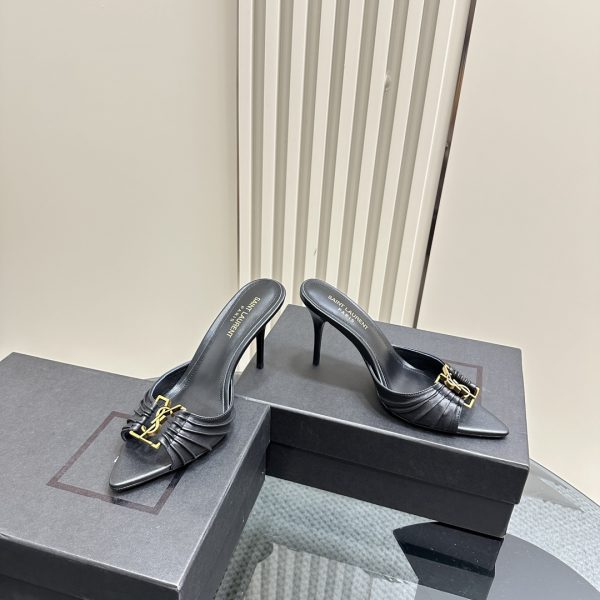 YSL - Babylone 90 Leather Mules
