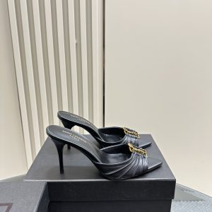 YSL - Babylone 90 Leather Mules