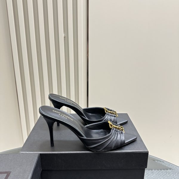 YSL - Babylone 90 Leather Mules