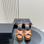 YSL - Bianca Platform Sandals in Canvas