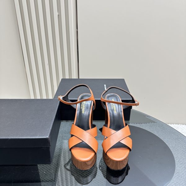 YSL - Bianca Platform Sandals in Canvas