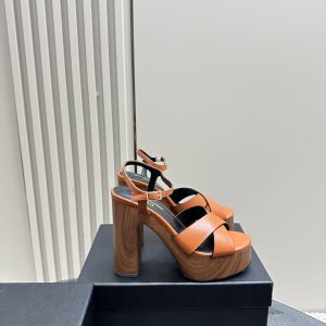 YSL - Bianca Platform Sandals in Canvas