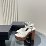 YSL - Bianca Platform Sandals in Canvas