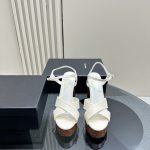 YSL - Bianca Platform Sandals in Canvas