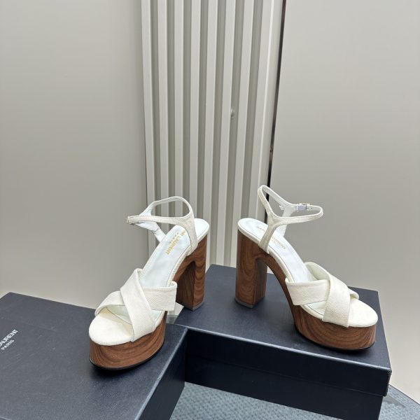 YSL - Bianca Platform Sandals in Canvas