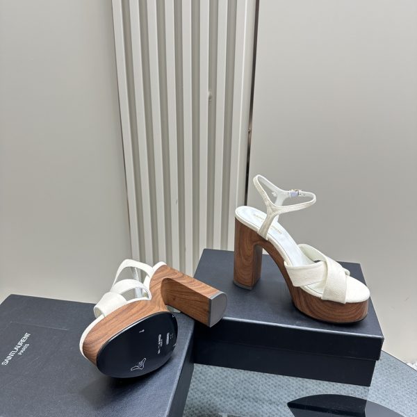 YSL - Bianca Platform Sandals in Canvas