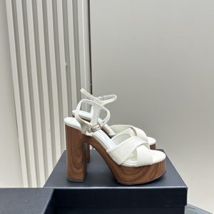 YSL - Bianca Platform Sandals in Canvas