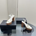 YSL - Bianca Platform Sandals in Canvas