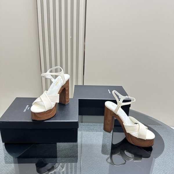 YSL - Bianca Platform Sandals in Canvas