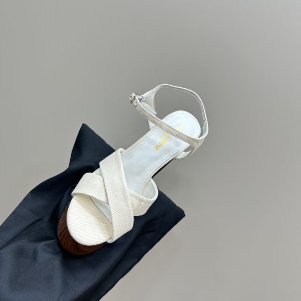 YSL - Bianca Platform Sandals in Canvas